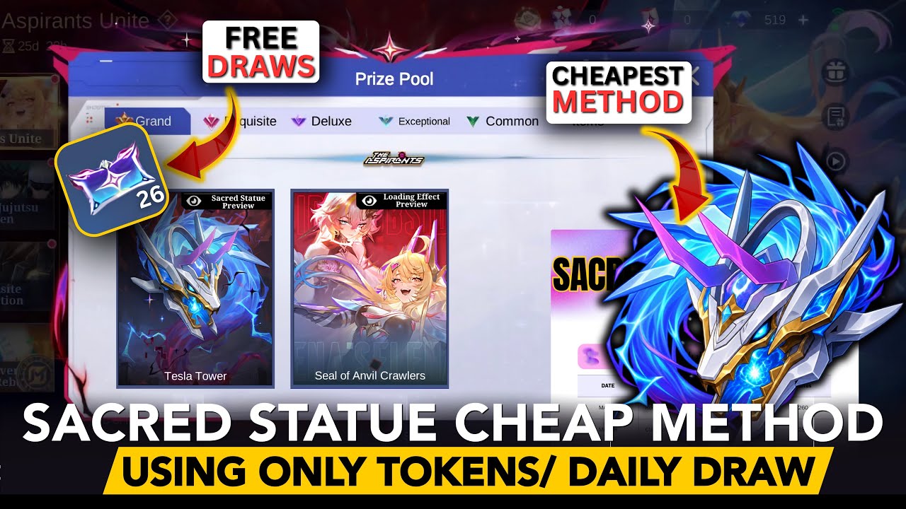 CHEAPEST METHOD FOR SACRED STATUE ASPIRANTS| LOADING EFFECT & ASPIRANTS 5.0 ITEMS| 1 PREMIUM SUPPLY