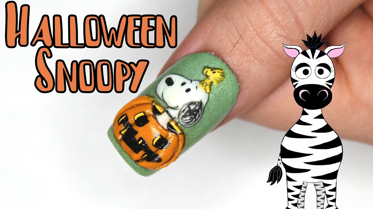 3D Halloween Snoopy Acrylic Nail Art Tutorial