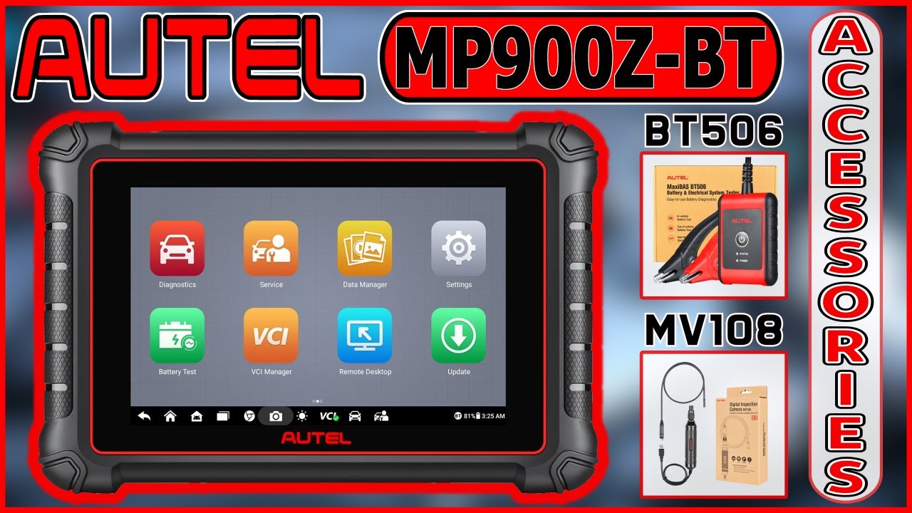 Autel MP900Z-BT Expandable Function Demo:  Works with Autel BT506 & MV108
