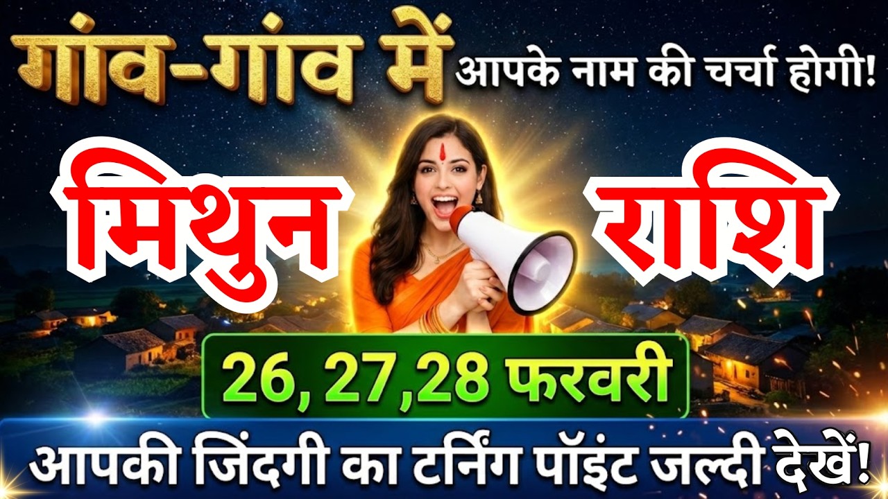26, 27, 28 फरवरी, मिथुन राशि वालों गांव गांव में आपके नाम की चर्चा होगी, Mithun Rashi