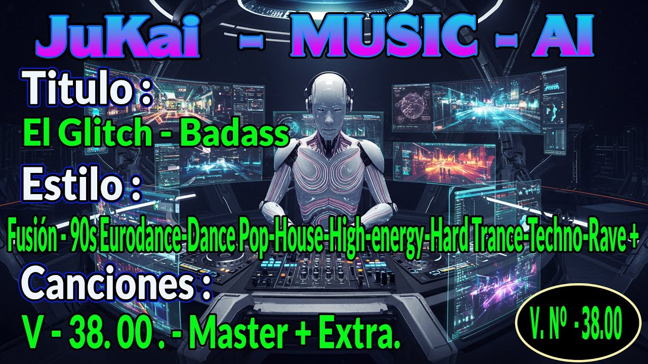 Canción: El Glitch - Badass - Master - : - Versión: 38.00.- Música con AI.