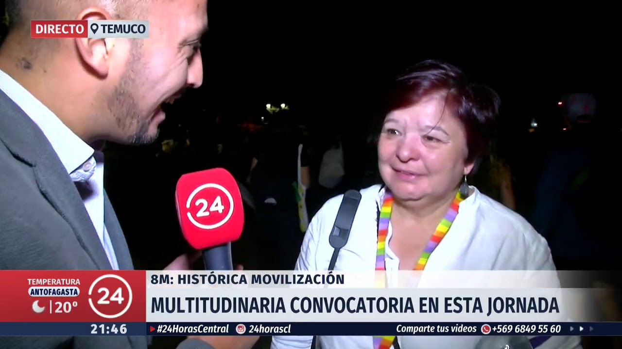 Movilización por 8M en Temuco se desarrolló en completa tranquilidad | 24 Horas TVN Chile