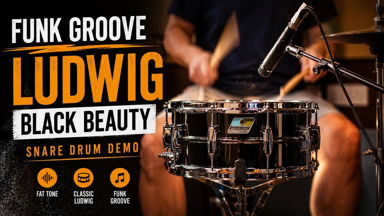 Funk Groove | Ludwig Black Beauty Snare Drum Demo