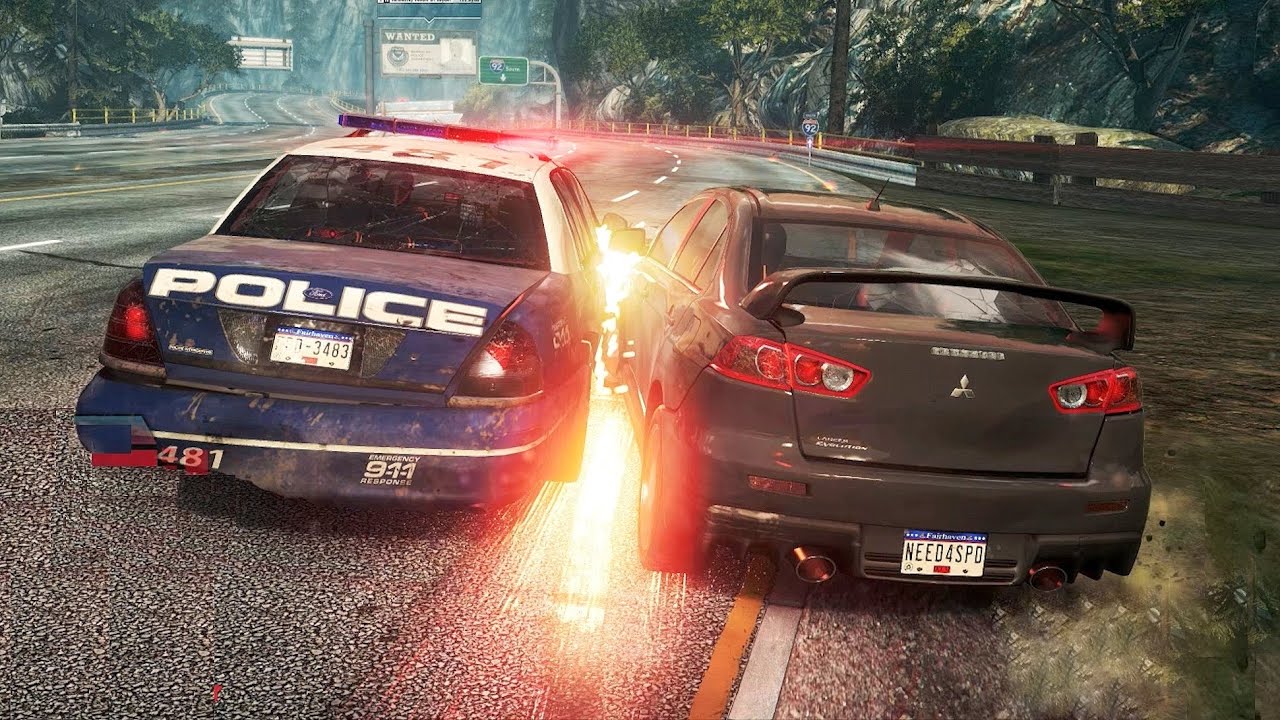 Need For Speed Most Wanted Mitsubishi Evolution X Tuned Out vs Police Chase PC Ultra Settings