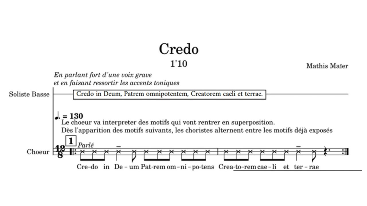Missa Brevissima, La messe la plus courte du monde - Mathis Maïer
