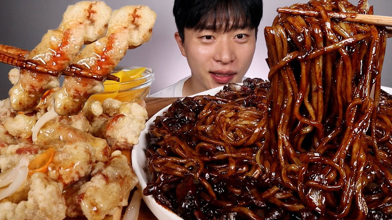 간짜장 좋지용~🎵 찹쌀탕수육도 같이 먹방👍 ASMR MUKBANG BLACK BEAN NOODLES SWEET AND SOUR PORKS EATING SHOW