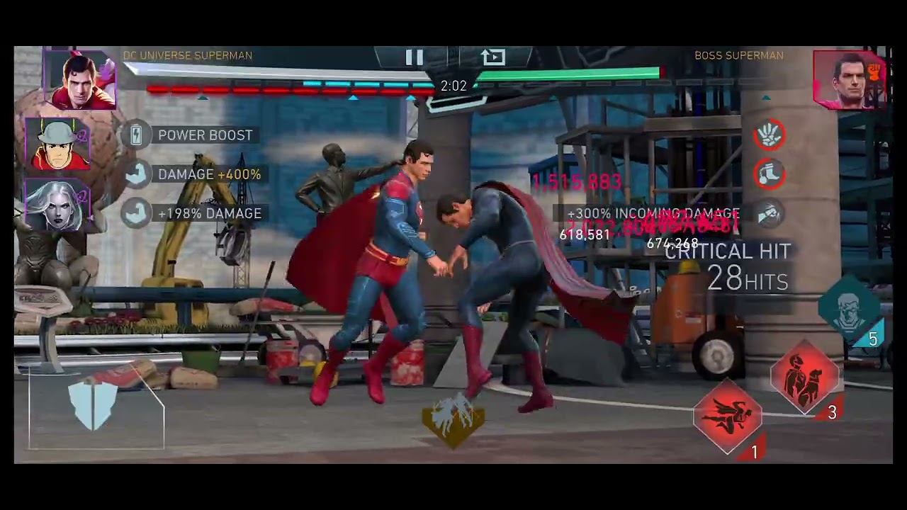 (BUGGED) DC Universe Superman with Hand of Zatanna - NO % DAMAGE - Injustice 2 Mobile