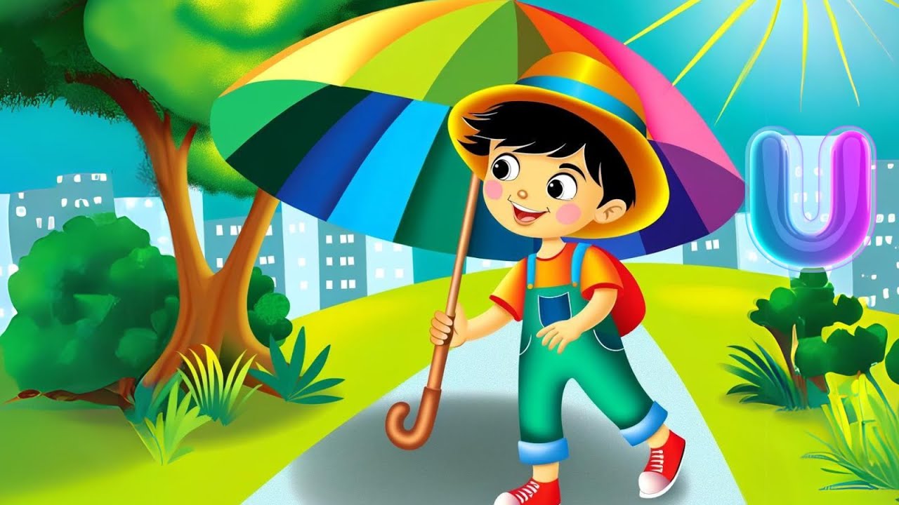 English Phonics Story of Letter U - Urban's Sunny Umbrella Adventure