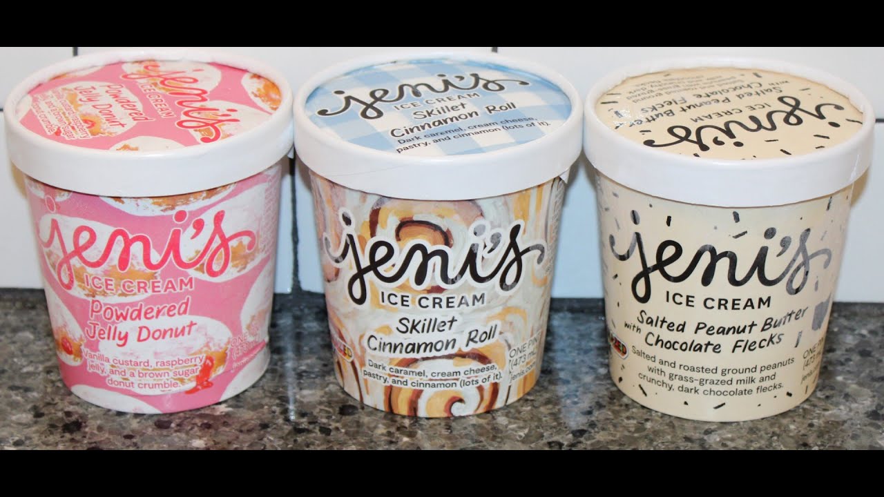 Jeni’s Ice Cream: Powdered Jelly Donut, Skillet Cinnamon Roll & Salted PB with Chocolate Flecks