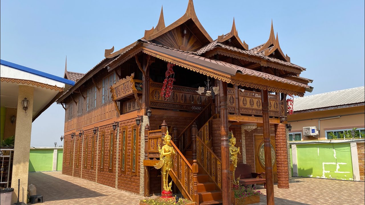 บ้านน็อคดาวน์ ทรงไทยขนาดใหญ่ 2 ห้องนอน 1 ห้องน้ำ 1 ห้องครัว พร้อมตกแต่งไม้ระแนงทั้งหลัง