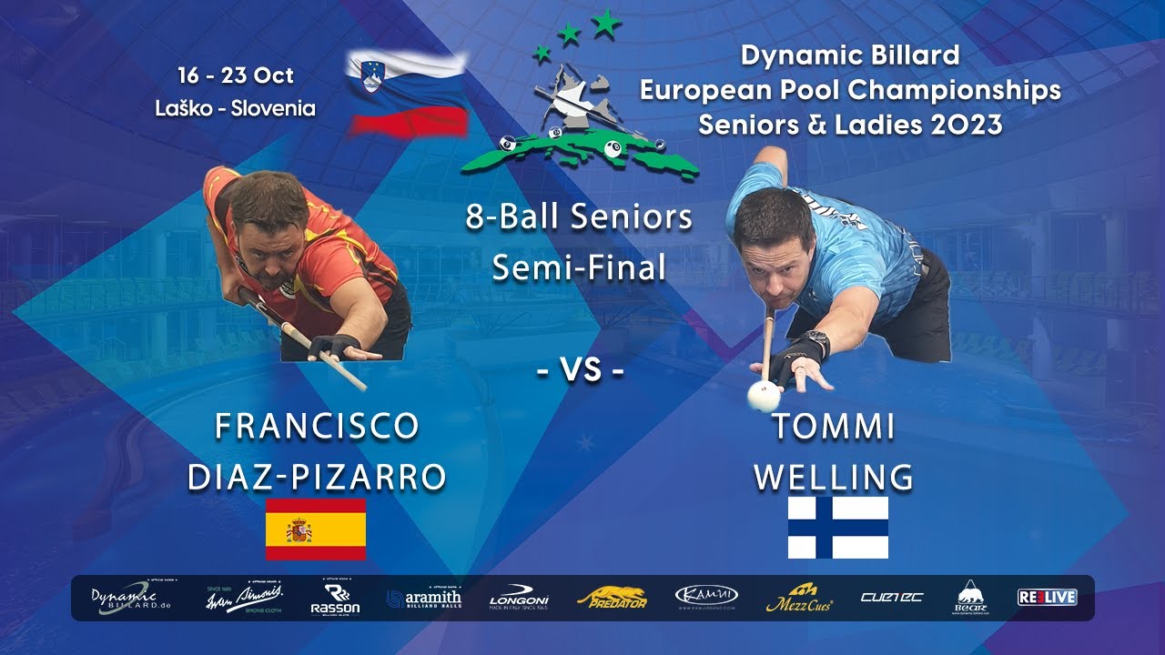 Table 4 Day 6: A SF match in the 8-Ball Dynamic Billard European Championships seniors & Ladies 2023