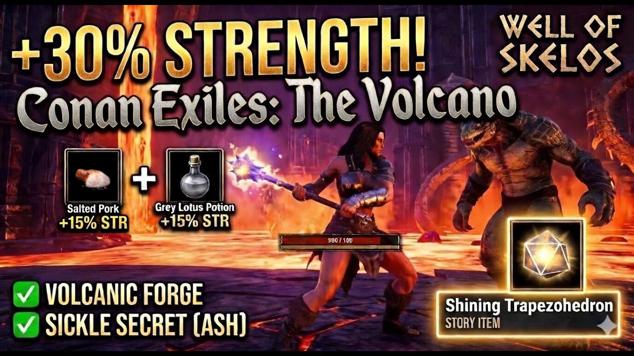 CONAN EXILES | Well of Skelos 100% Guide: The Sickle Secret & 30% Thrall Buff
