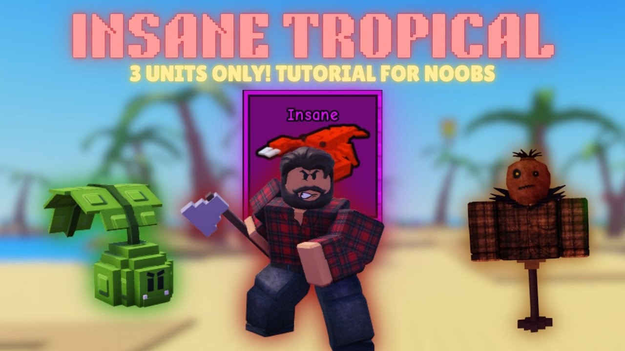 Beating insane tropical [SOLO] with starter units ONLY tutorial | Garden TD 1.10