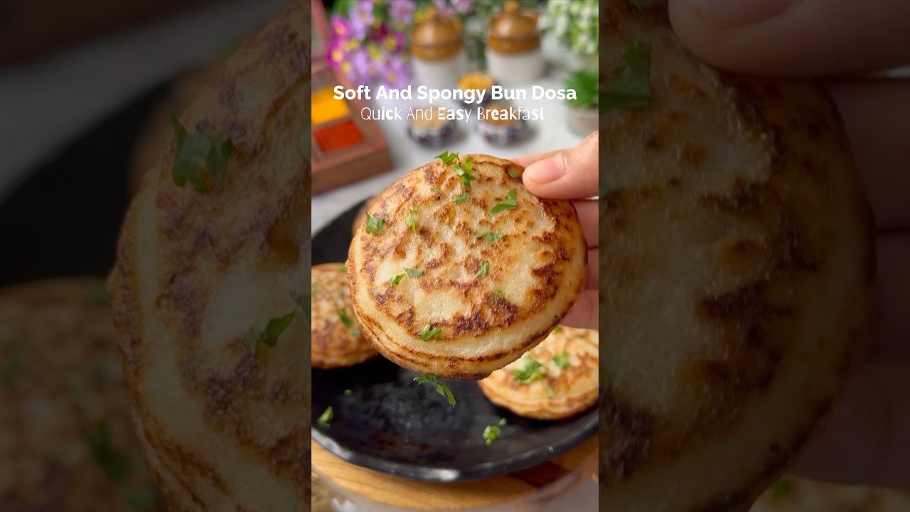 Soft And Spongy Bun Dosa | Kid&rsquo;s Lunchbox Ideas #shorts #trending #lunchbox #viral #recipe #cooking