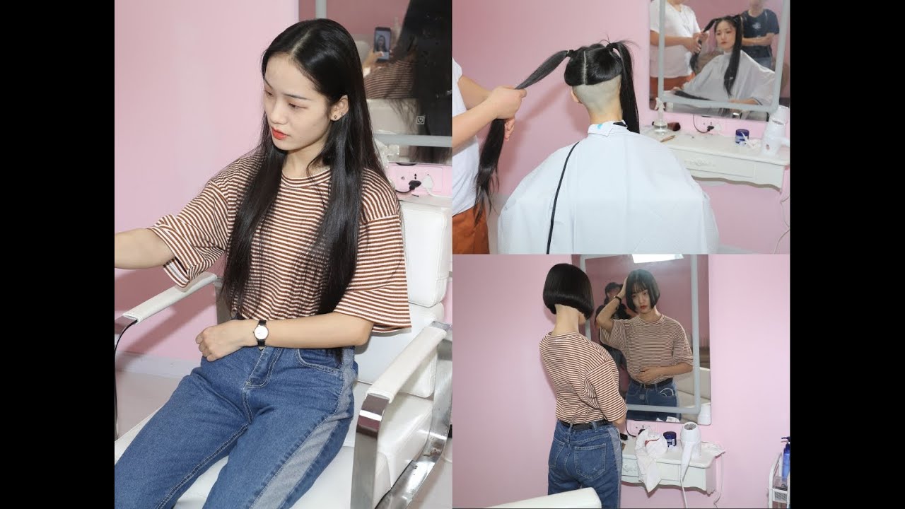 fhaircut-1287 haircut BOB 学生头 headshave 坊主頭に剃る 剃光头 haircut BOB 剪短发 短髪にする 烫卷发 perm hair 断发