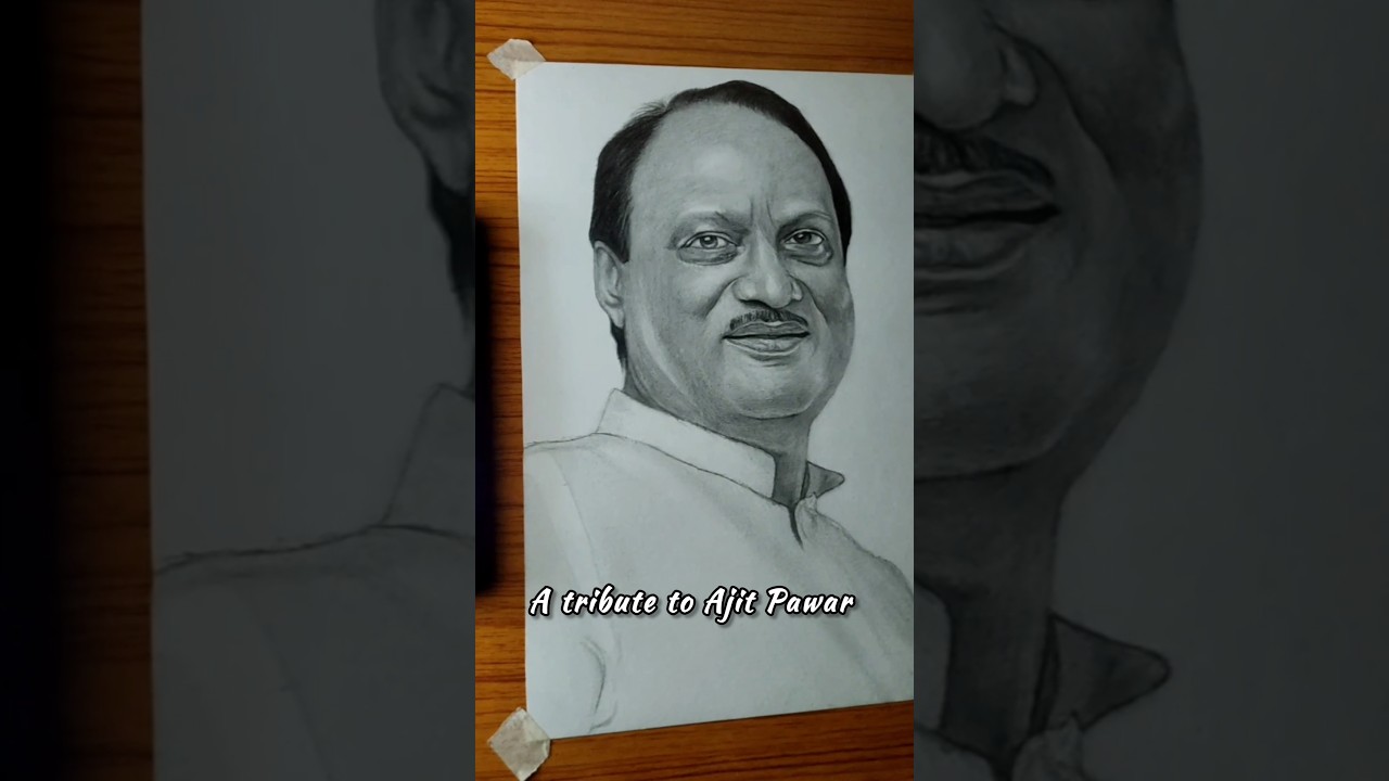 NCP leader Ajit Pawar Drawing😔, #shorts #ajitpawar #ajitdada #drawing