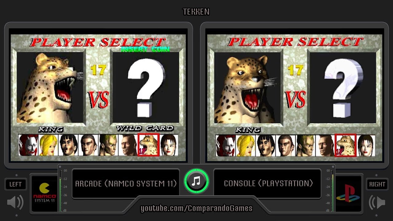 Tekken 1 (Arcade vs PlayStation) Side by Side Comparison (2 Longplay)