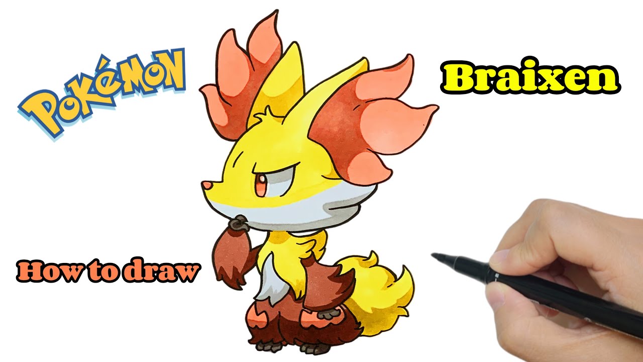 How to Draw Braixen from POKEMON with Colorful Markers Step by Step |Easy and Fun for beginners