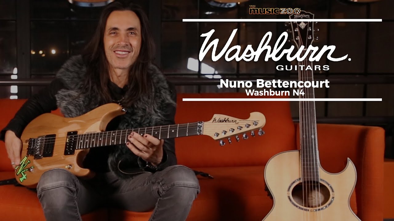 Нуно Беттанкур на трассе Washburn N4 в The Music Zoo