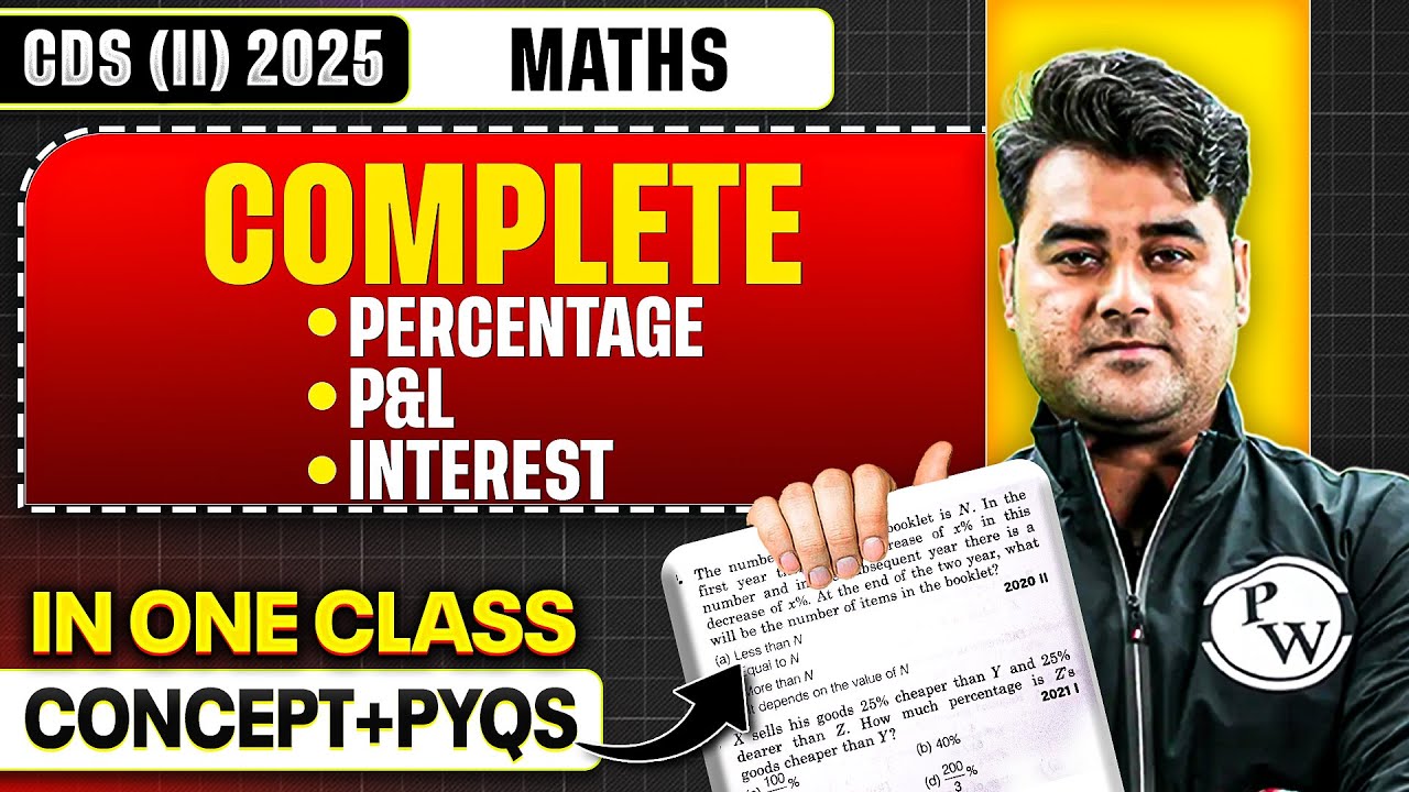 CDS Maths:  Percentage, Profit & Loss, Interest | Maths for CDS 2, 2025 | CDS (II) Vikrant 2025 🤩