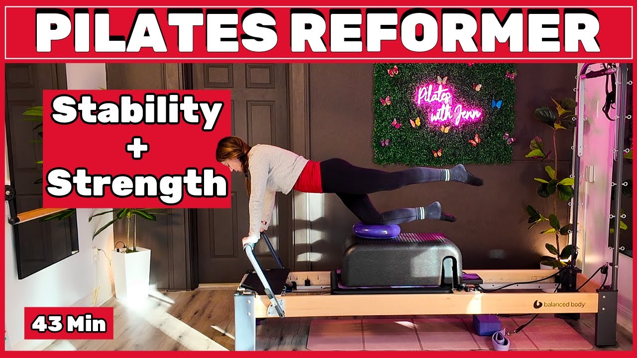 Pilates Reformer Full Body Workout | Core Stability + Balance Cushion (43 Min)
