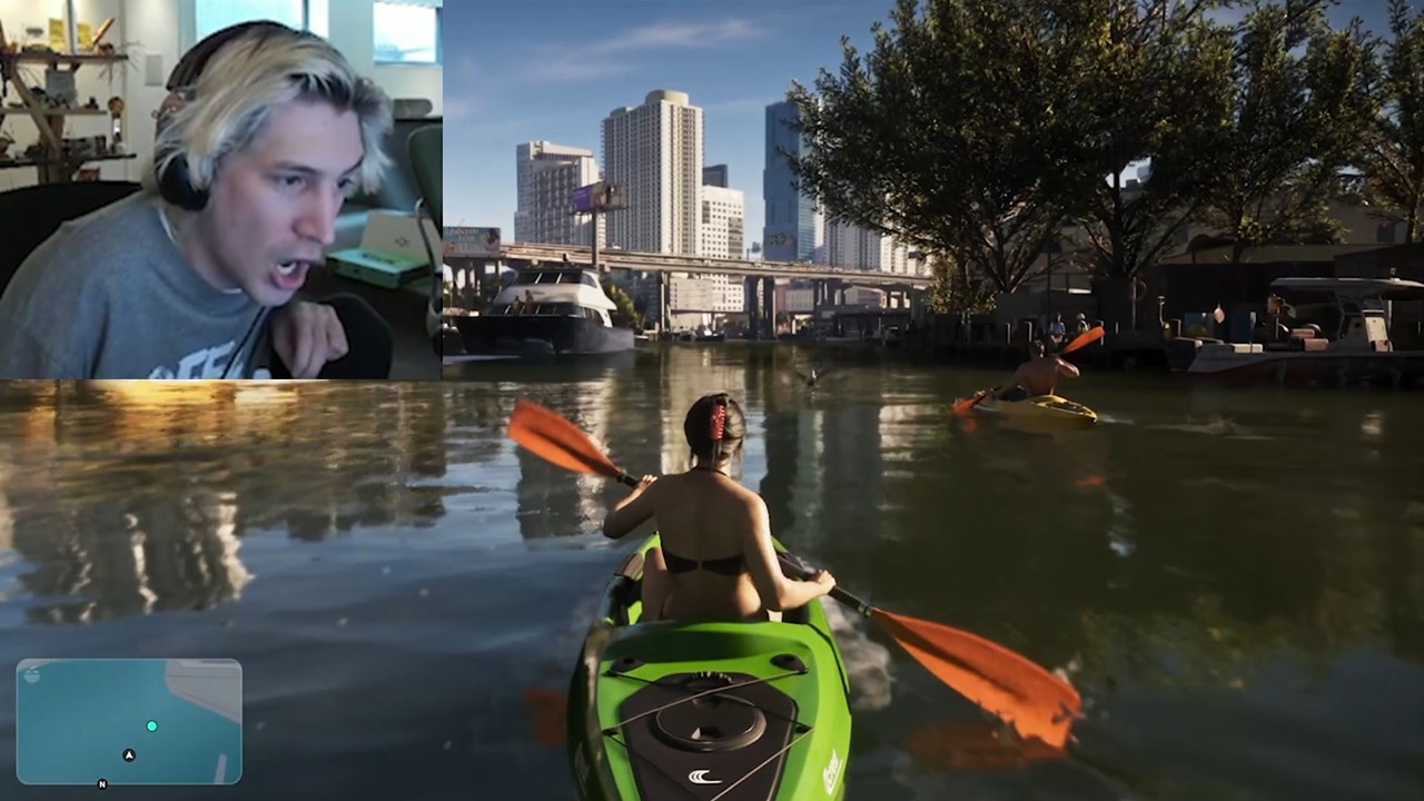 xQc реагирует на геймплей GTA 6!