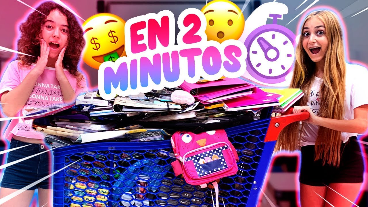 Compramos TODOS los ÚTILES ESCOLARES en 2 MINUTOS / RETO MATERIAL ESCOLAR - Silvia Sánchez