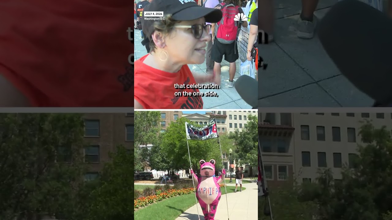 Anti-Trump protests unfold in D.C. on Fourth of July