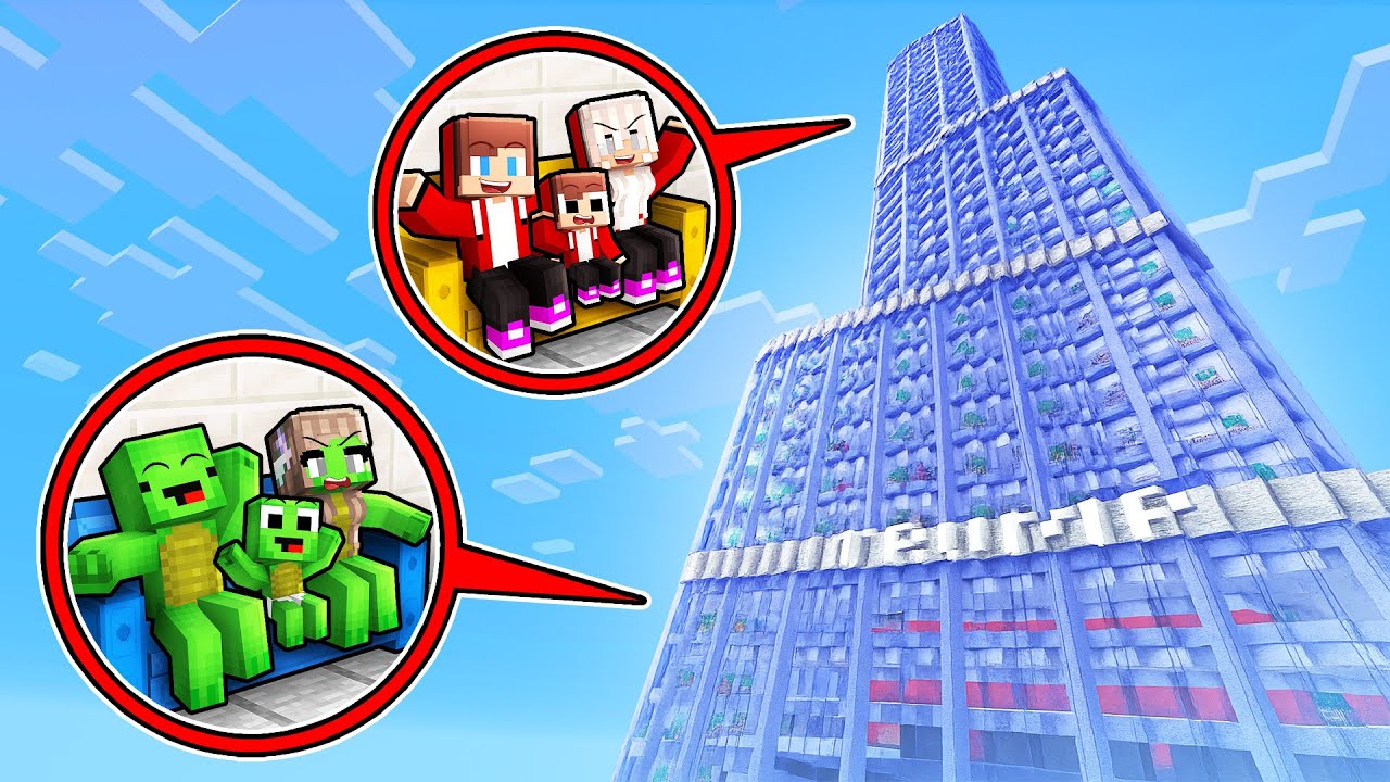 Mikey Family and JJ Family Built a House in a SKYSCRAPER in Minecraft (Maizen)