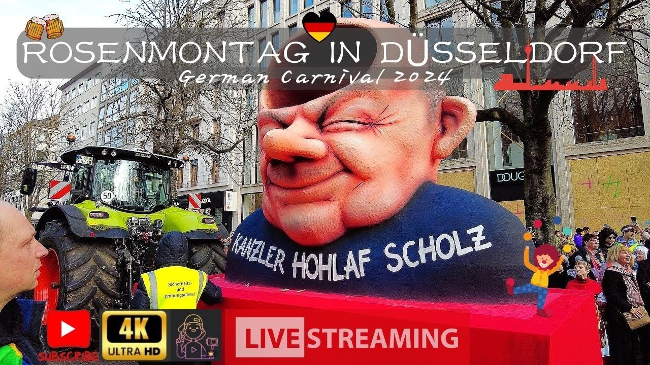 ROSENMONTAG IN DÜSSELDORF-German Carnival 2024 4K 60FPS