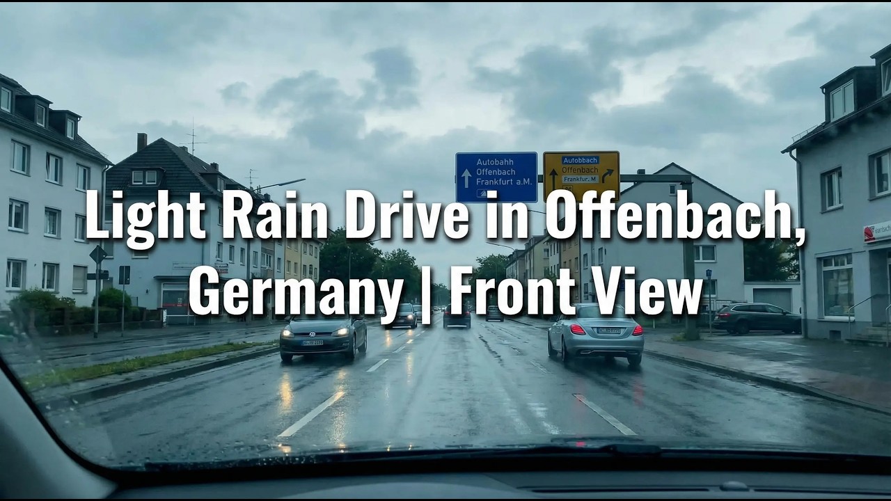 Relaxing Rainy Drive Through Offenbach am Main, Germany 😌🌧️🚘
