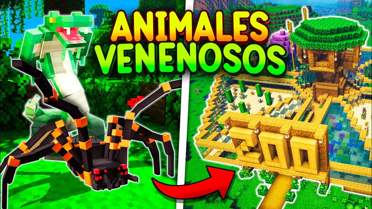 Construí un ZOOLÓGICO con ANIMALES VENENOSOS en MINECRAFT 🐍🐝
