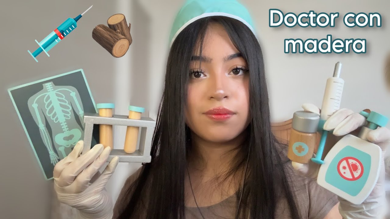 ASMR examen médico con cosas de madera 🩺👩🏻‍⚕️🪵