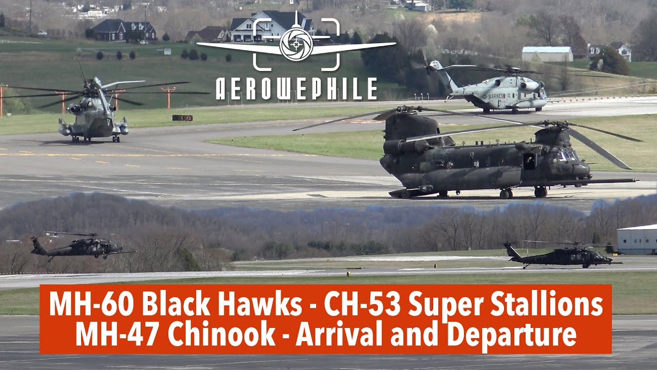 BIG MONDAY - Two MH-60 Black Hawks - Two CH-53 Super Stallions - One MH-47 Chinook - (KTRI) 18Mar24