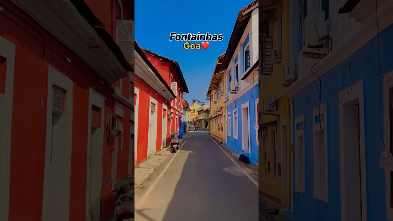 Fontainhas Panjim, Goa | Colourful Street | Panjim Goa #goa #fontainhas #panjimgoa #travel #shorts