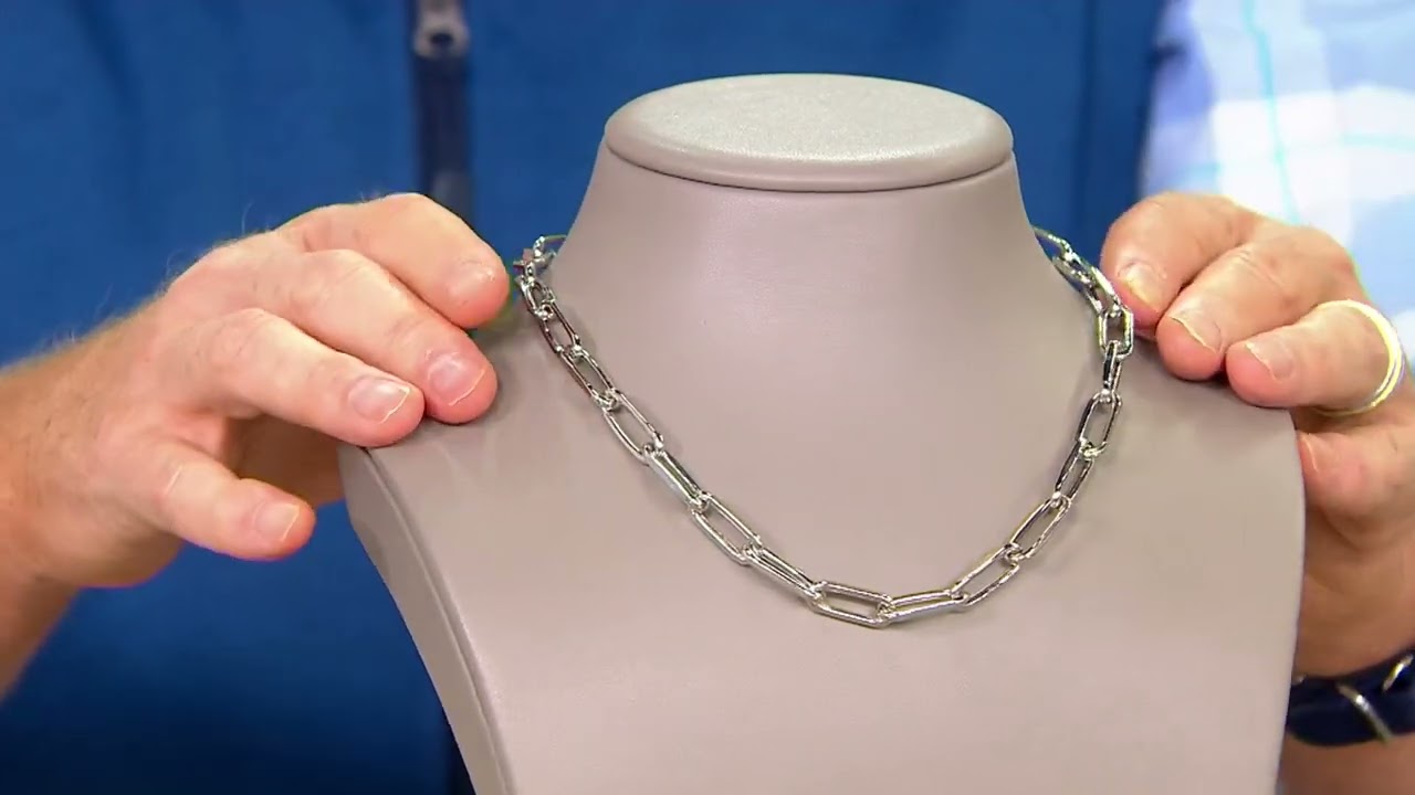 Silver Style Paperclip Chain 18