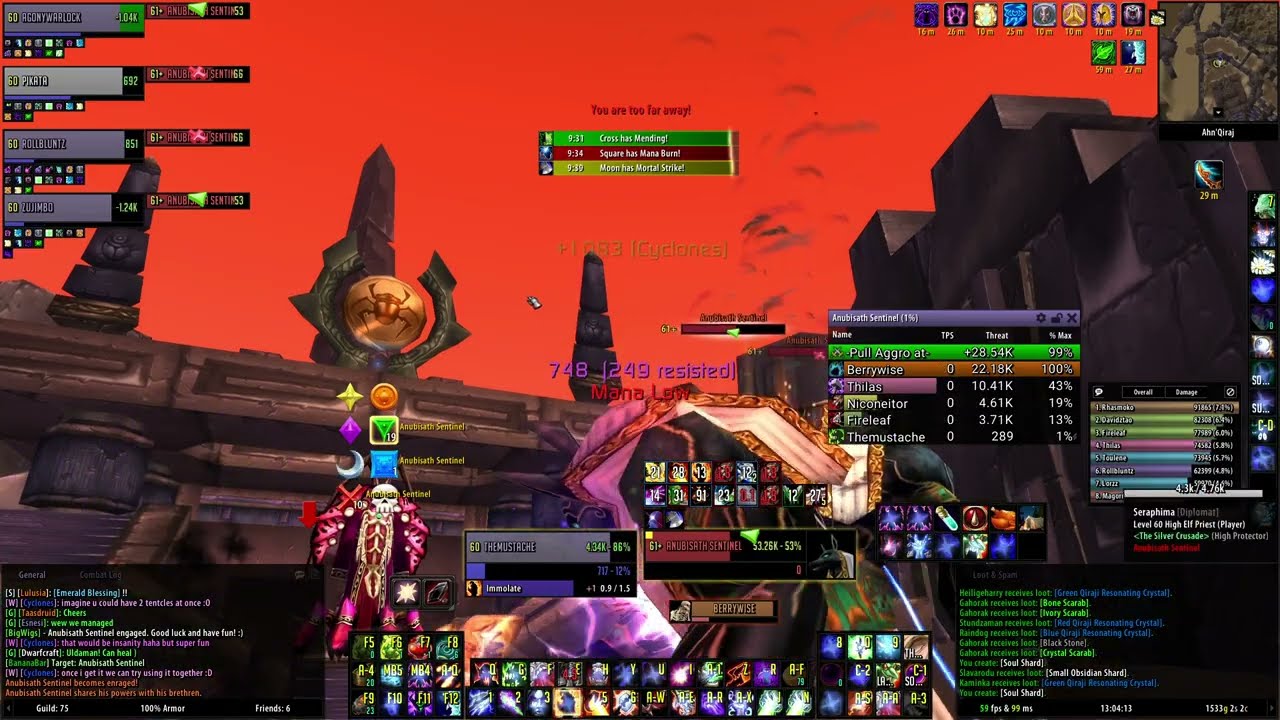 Temple of Ahn'Qiraj (AQ40) Full Clear Warlock POV - Turtle WoW