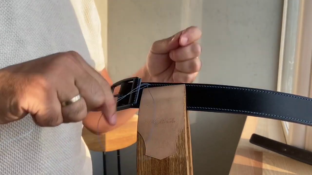J&E Sedgwick vegetable tanned English leather belt for men.