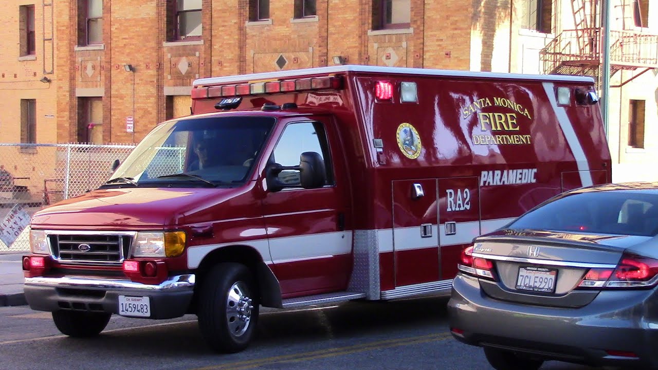 Santa Monica Fire Dept. Rescue 2 & AmeriCare Amb.