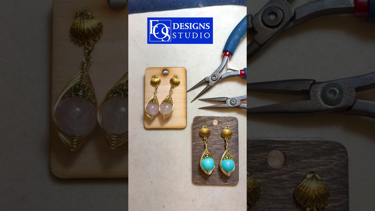 Herringbone Weave Earrings with Gemstone Focals | Step-by-Step Tutorial