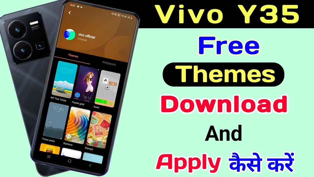 Vivo Y35 Free Themes Download And Apply ll How To Change Themes Vivo Y35