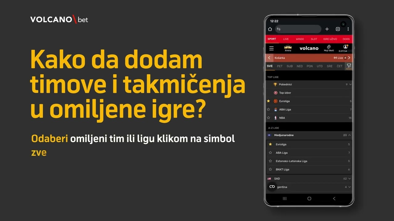 Kako da dodam timove i takmičenja u omiljene igre ?