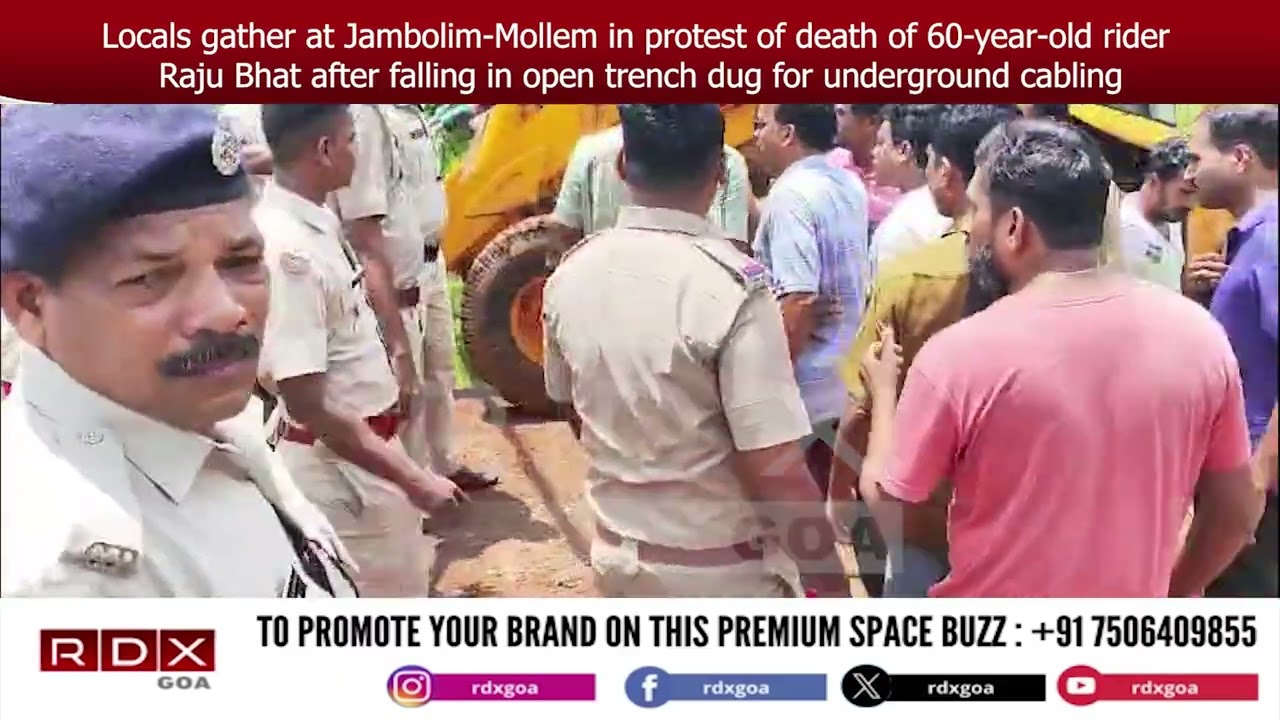 Locals gather at Jambolim - Mollem in protest of death of 60-year-old rider