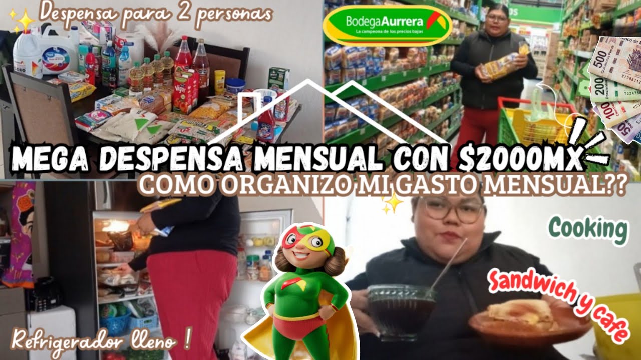 MEGA DESPENSA MENSUAL CON💲2000MX PARA 2 PERSONAS🍒COMO ORGANIZO MI GASTO MENSUAL‼️#viralvideo #ahorro