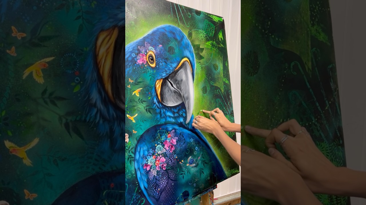 Painting with objects 😁 #animalpainting #animalart #artistepeintre #colorfulpainting