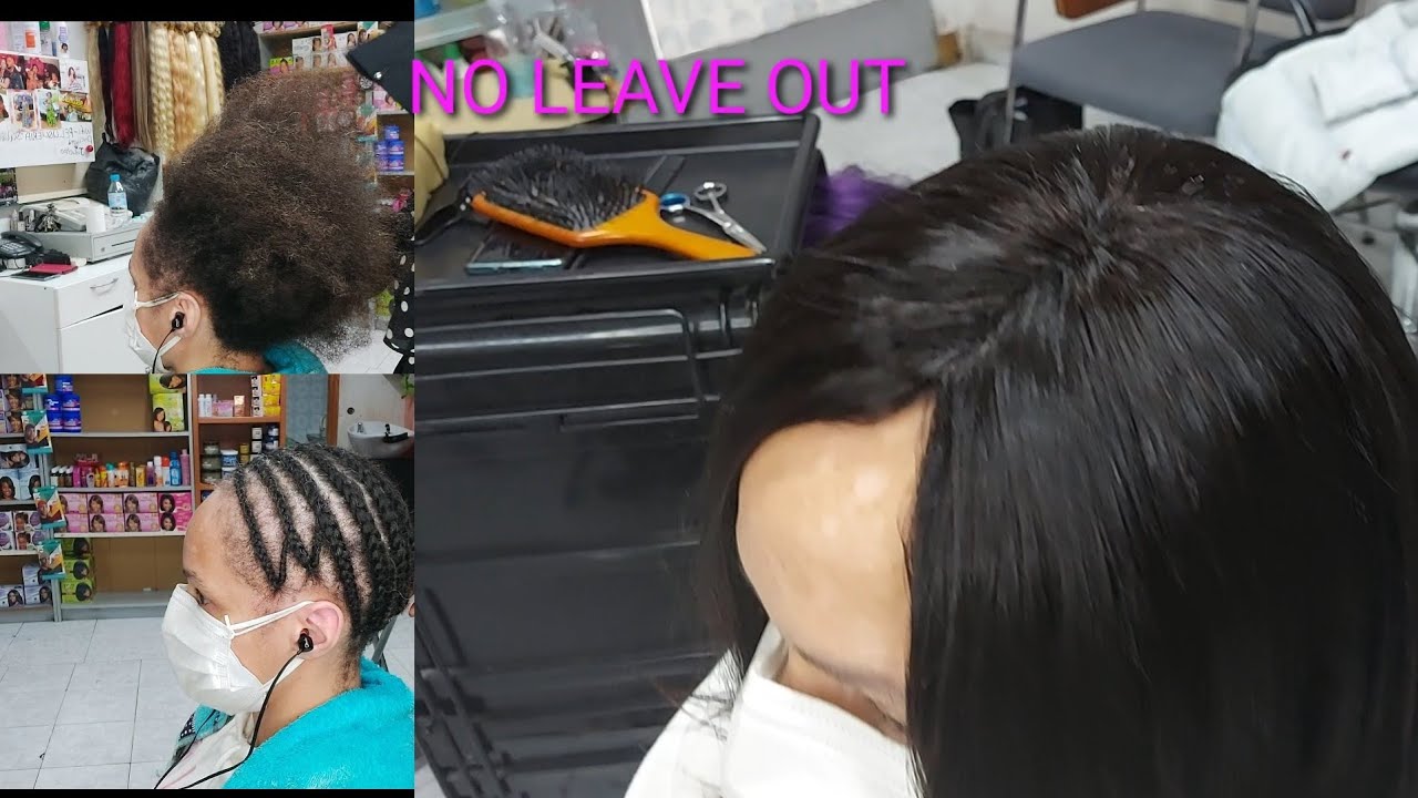 FULL SEW IN NO LEAVE OUT NO LACE CLOSURE /two bundles of human hair
