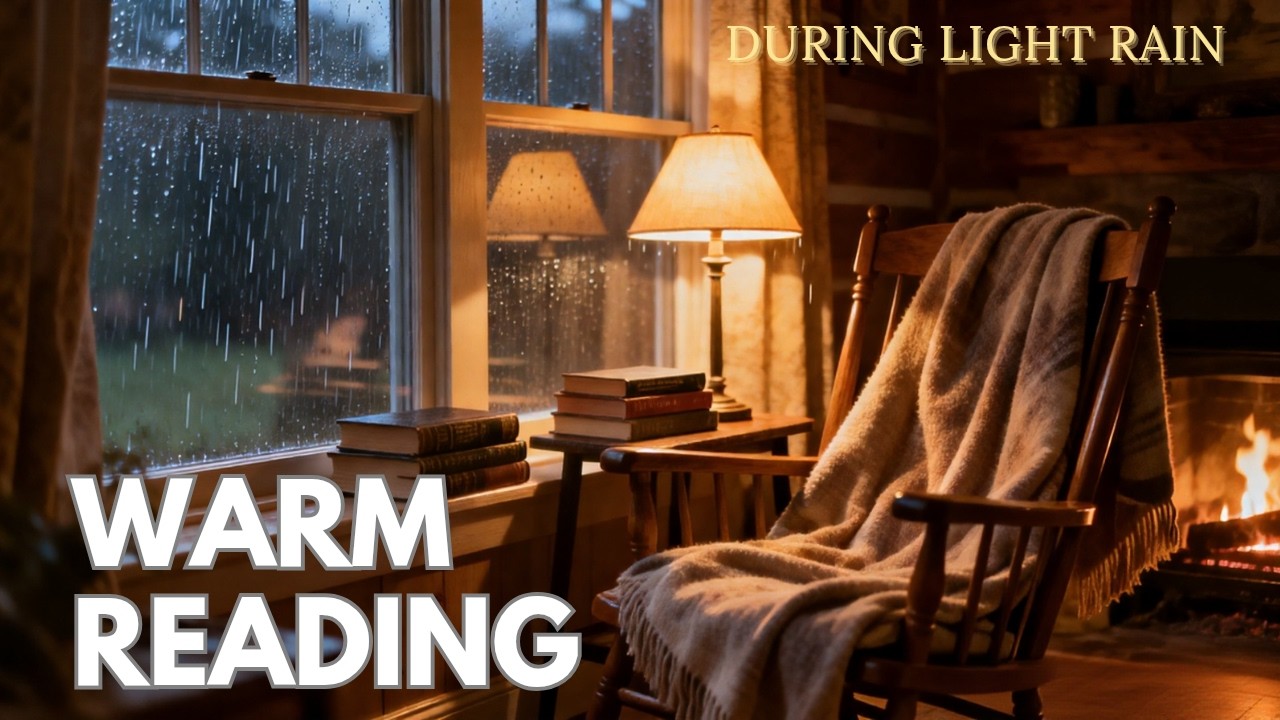 “Warm Reading Nook Ambience with Gentle Rain & Fireplace | Cozy Indoor Sleep Sounds | Dream Chord