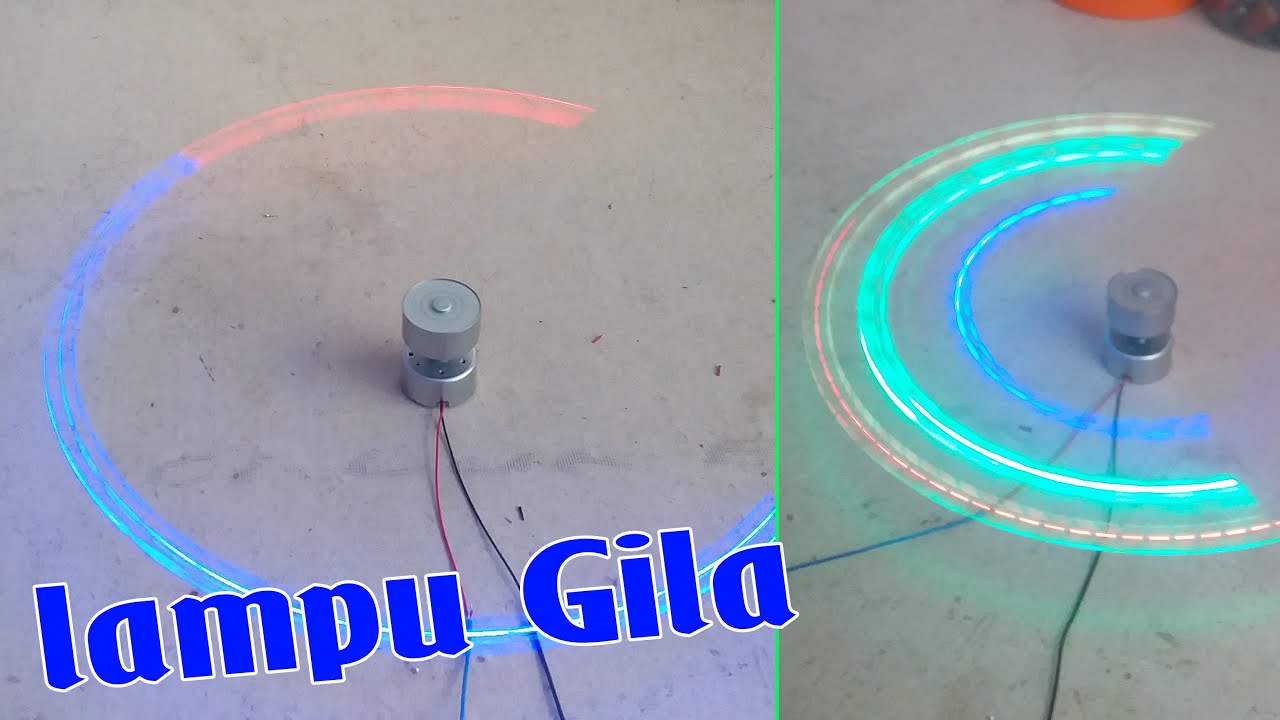 Tutorial Cara Bikin Lampu Gila menggunakan 2 buah Dinamo dan LED 3 warna