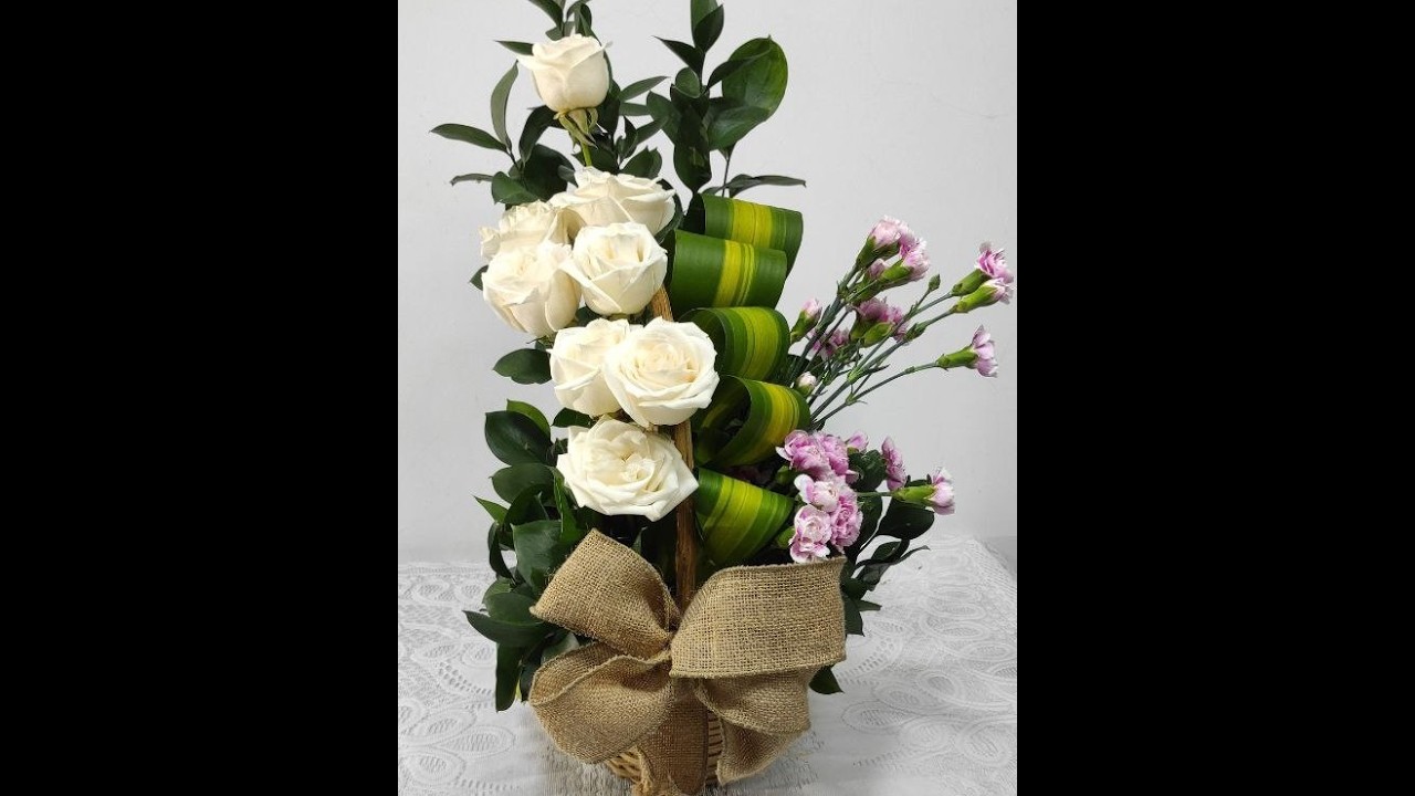 white and pink floral arrangement
