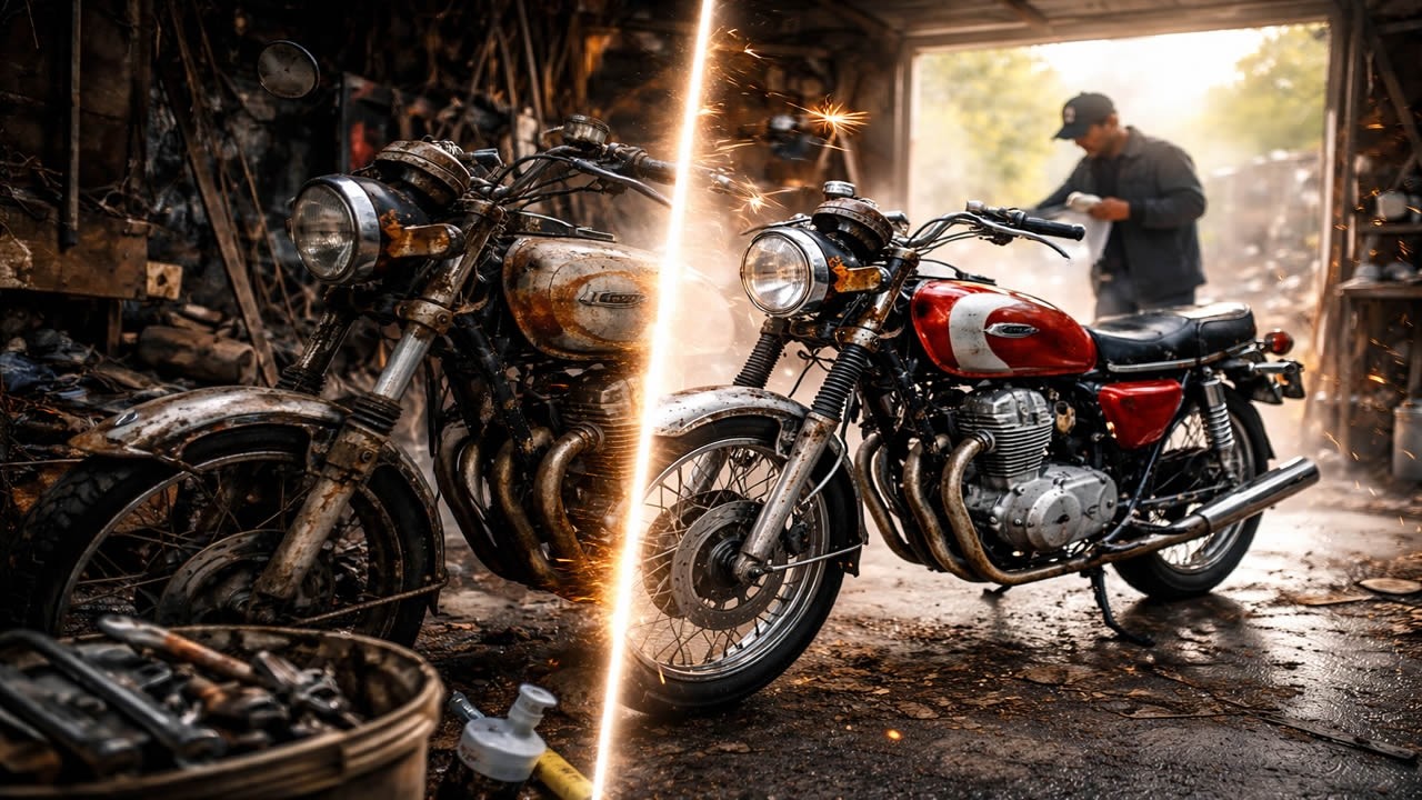 🎥 Rusted Honda Rescue: 100% Transformation! 🏍️✨